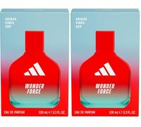Adidas Vibes | Wonder Force Eau de Parfum | Fragancia unisex | Notas de Ruibarbo, Rosa y Almizcle Blanco | Larga Duración | Fragancia Deportiva | 100 ml (Paquete de 2)