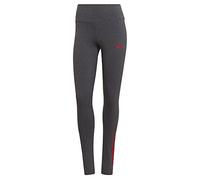 adidas W Lin Leg, Leggings, Mujer, Dark Grey Heather/Vivid Red, XS