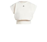 adidas Women's Camiseta sin Mangas Power Boxy French Terry 3 Bandas, Chalk White, S