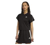 adidas Women's Camiseta Stadium 3 Bandas Tennis Inspired Jacquard Polo, Black/Off White, L
