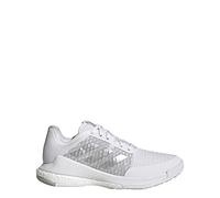 adidas Women's Crazyflight Volleyball Shoe, White/Silver Metallic/Grey, 6