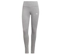 adidas Women's Mallas Essentials High-Waisted Logo, Medium Grey Heather/White, XS