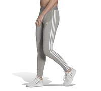 adidas Women's Mallas Loungewear Essentials 3 Bandas, Medium Grey Heather/White, 2XL