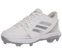 adidas Women's Purehustle 2 TPU Baseball Shoe, White/Silver Metallic/Silver Metallic, 12.5
