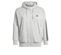adidas Women's Sudadera de Felpa con Capucha, Cremallera y 3 Bandas Essentials (Tallas Grandes)