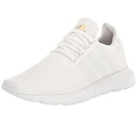 adidas Women's Swift Run Sneaker, White/White/Gold Metallic, 7