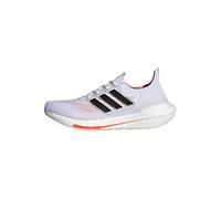 adidas Women's Ultraboost 21 Running Shoe, White/Black/Solar Red, 5.5