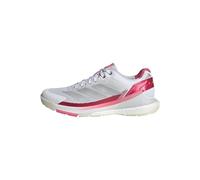 adidas Women's Zapatilla de pádel Crazyquick Boost, Cloud White/Silver Metallic/Lucid Pink, 38 2/3