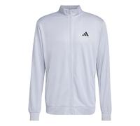 adidas Uomo Workout Essentials All-Set 3-Stripes Knit Track Top, halo Silver/Black, L