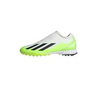 adidas X Crazyfast.3 Laceless Turf Boots, Botas de fútbol Unisex Adulto, Cloud White/Core Black/Lucid Lemon, 46 2/3 EU