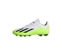 adidas X Crazyfast.4 Flexible Ground Boots, Botas de fútbol, Cloud White/Core Black/Lucid Lemon, 30 EU