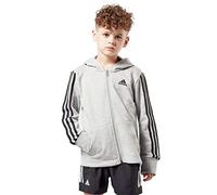 Adidas Yb Mh 3s FZ Sweatshirt, Niños, Medium Grey Heather/Black, 4-5Y