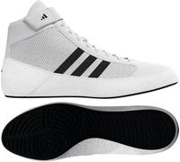 adidas Youth Boy's Kids HVC2 Wrestling Mat Shoe Ankle Strap (Black/White, 4.5)