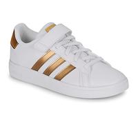 adidas Grand Sustainable Lifestyle Court Elastic Lace and Top Strap Shoes, Zapatillas de Tenis, Cloud White/Cloud White/Matte Gold, 38 EU