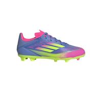 adidas Zapatillas unisex para niños F50 League Firm Multi Ground Soccer Cleats (Little Big Kid), Blue Fusion Lucid Lemon Lucid Pink, 2 Little Kid