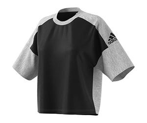 adidas Zne SS CRW Rec Camiseta de Manga Corta, Mujer, Negro/Brgrin, Large