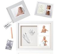 ADIKA SOLUTIONS Set Marco Huellas Bebe Recien Nacido con Arcilla + Album Fotos Bebé | Regalos Recien Nacido | Kit Completo con Cuadro Huella Bebé y Album para Recuerdos Imborrables