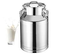 Adima Bote de transporte de leche de granja Cubo de lata de leche de acero inoxidable 304 Jarra de leche resistente con asa de transporte,28L