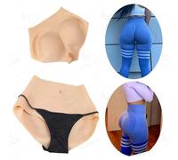 Adima Bragas de glúteos falsos de silicona de alta elasticidad Ajustador de forma potenciadora de cadera Pantalones cortos de triángulo que ocultan la ropa interior de gaff para cosplay,Marrón,Upgrade