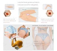 Adima Bragas de Silicona Completas Enorme Trasero Acolchado Mejorar Push Up Panty Sissy Realista ocultando Calzoncillos bóxer Gaff para Drag Queen,Color1,Upgrade