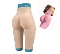 Adima Bragas de Silicona de Media Longitud para realzar glúteos, Ropa Interior Engrosada para Hombres, Pantalones escondidos Tipo Gaff para Personas transgénero,Wheat Colored,Basic