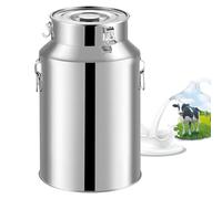 Adima Cubeta de Acero Inoxidable con Mango 201 Canasta de Transporte de Leche de Granja, Cubo de Leche de Acero Inoxidable con Tapa Sellada de Silicona,18L