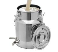 Adima Cubo de leche 201 Cubo de acero inoxidable para el transporte de leche Cubo de acero inoxidable con mango de cubo con grifo,9L