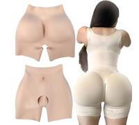 Adima Culo Falso Silicona Realzador De Caderas Gruesas Big Butt Lifter Realista Caderas Entrepierna Abierta Super Fuerte Pantalones De Silicona,Blanco,Hip 1.2CM