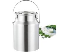 Adima Jarra de mano Cubo de leche 201 Cubo de lata de leche de acero inoxidable Almacenamiento hermético Latas de leche Bote de transporte de leche de granja 3L / 5L / 10L,5L