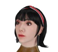 Adima Máscara de Silicona para Crossdresser, Rostro Femenino Completo Suave, se Puede maquillar, máscara Realista Hecha a Mano para Halloween y Personas transgénero,Color1,Without Makeup