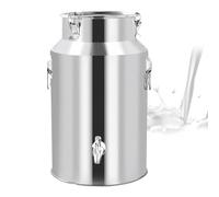 Adima Olla de batidora de leche 201 Cubo de cubo con mango de acero inoxidable con cubo de grifo para almacenamiento y transporte de líquidos,14L
