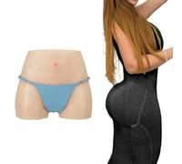 Adima Pantalones de Silicona para Mejorar la Cadera Que ocultan Calzoncillos bóxer con catéter Pantalones Cortos de Levantamiento de glúteos de Vagina Falsa para travesti,Tan Color,Upgrade