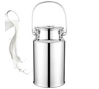 Adima Tote Bucket 201 Latas de transporte de leche de acero inoxidable Cubo Olla de batido de leche con tapa sellada de silicona Jarra de leche,15L