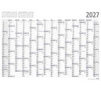 ADINA Calendario de pared XXL 2027, tamaño A0, 119 x 84 cm, planificador anual grande con 14 meses, planificador familiar y de oficina, plegado