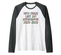 Adiós 10º Grado ÚLTIMO DÍA 2026 Lote AUTOGRAFOS Fin de año Camiseta Manga Raglan