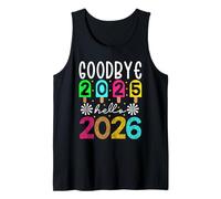 Adiós 2025 Hola 2026 Feliz Año Nuevo 2026 Fiesta a Juego Camiseta sin Mangas