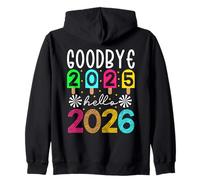 Adiós 2025 Hola 2026 Feliz Año Nuevo 2026 Fiesta a Juego Sudadera con Capucha