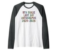 Adiós 9º Grado ÚLTIMO DÍA 2026 Firma Autógrafos Fin de Año Camiseta Manga Raglan