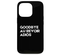 Adiós Au Revoir Adios Minimal Negro Texto Diseño Políglota Carcasa para iPhone 13 Pro