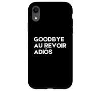 Adiós Au Revoir Adios Minimal Negro Texto Diseño Políglota Carcasa para iPhone XR