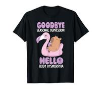 Adiós Depresión Estacional Hola Cuerpo Dysmorphia Juego de Palabras de Verano Camiseta