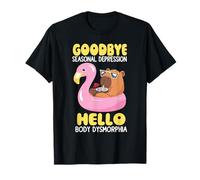 Adiós Depresión Estacional Hola Cuerpo Dysmorphia Juego de Palabras de Verano Camiseta