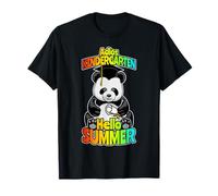 Adiós Kindergarten Hello Summer, Divertido Oso Panda Feliz Camiseta