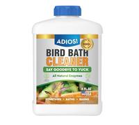 ADIOS! Limpiador de baño para pájaros para fuentes y cuencos al aire libre, limpia de forma segura metal, vidrio y piedra (8 onzas)