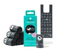 Adios Plastic - Bolsas compostables para excrementos de perro con asas, 120 unidades (8 rollos), color gris, extra gruesas, a prueba de fugas, a prueba de olores, hechas de almidón de maíz compostable