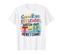 Adiós Preescolar Cuidado T-K Here I Come Kindergarten Camiseta