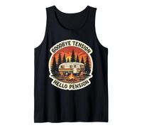 Adiós Tensión Hola Pensión Camper Camping Jubilación Broma Camiseta sin Mangas