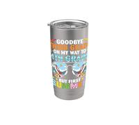 Adiós tercer grado en mi camino 4º grado pero primer verano Vaso térmico de acero inoxidable de doble pared