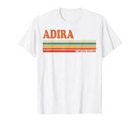 Adira Retro Personalizado Nombre Vintage Rayas Camiseta gráfica económica, Hombre, Blanco, M