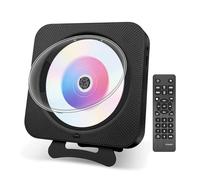 Adirigo Reproductor de CD con Antipolvo y Pantalla LED, Noir | Reproductor CD da Tavolo, Bluetooth 5.1, Montar en la Pared CD Player, Altavoces HiFi Integrados, Radio FM, Entrada USB/AUX